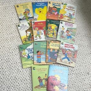 Vintage Sesame Street Colorful Storybook Set